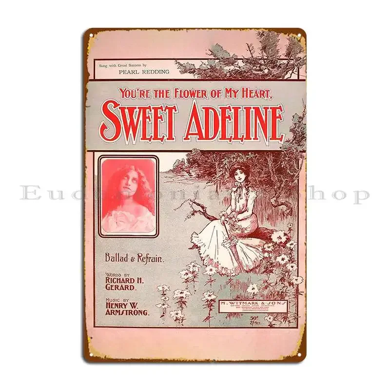 Винтажная обложка для музыкальной песенника Sweet Adeline 1903 металлическая вывеска