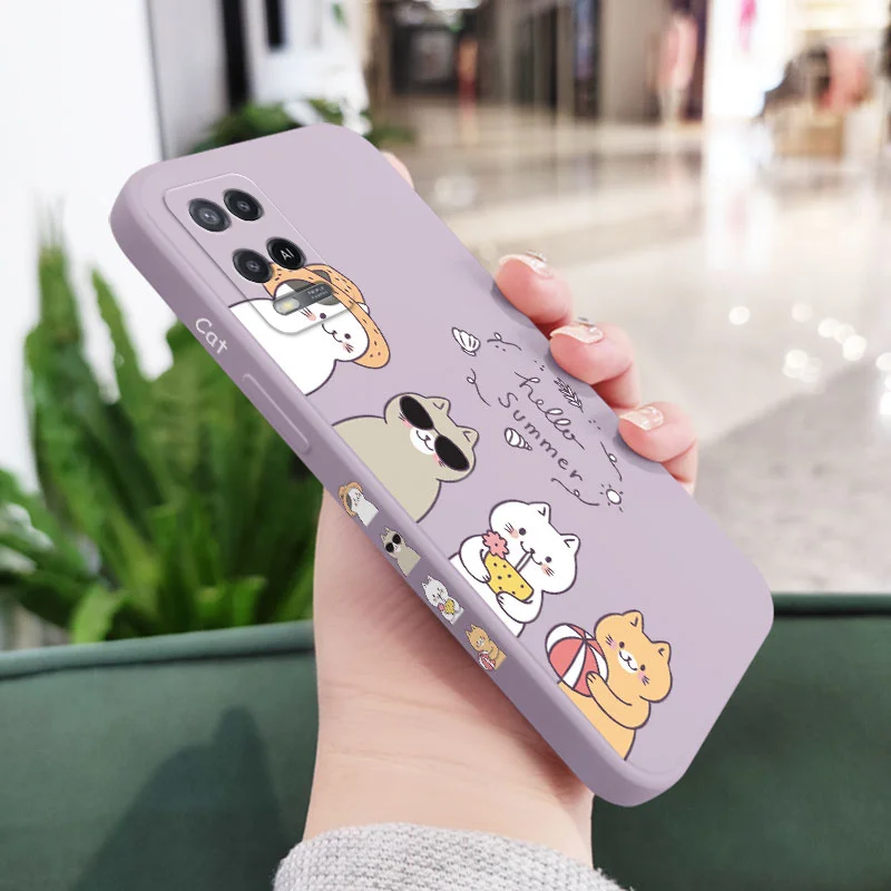 Vacation Cats Phone Case For OPPO A54 A74 A57 A96 A76 A36 A95 A12 A15 A15S A16 A16K A9 A5 2020 Reno 7 7Z 6 5 F9 4G 5G images - 6