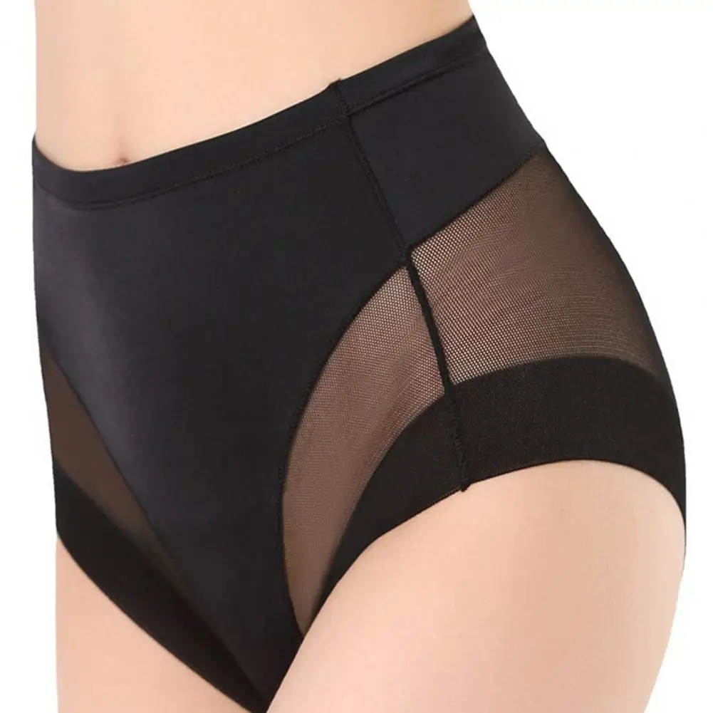 

Women Underpants Quick Dry Stretchy High-elasticity Briefs See-through Mesh Mid Waist Seamless Lady Panties For Four Seasons