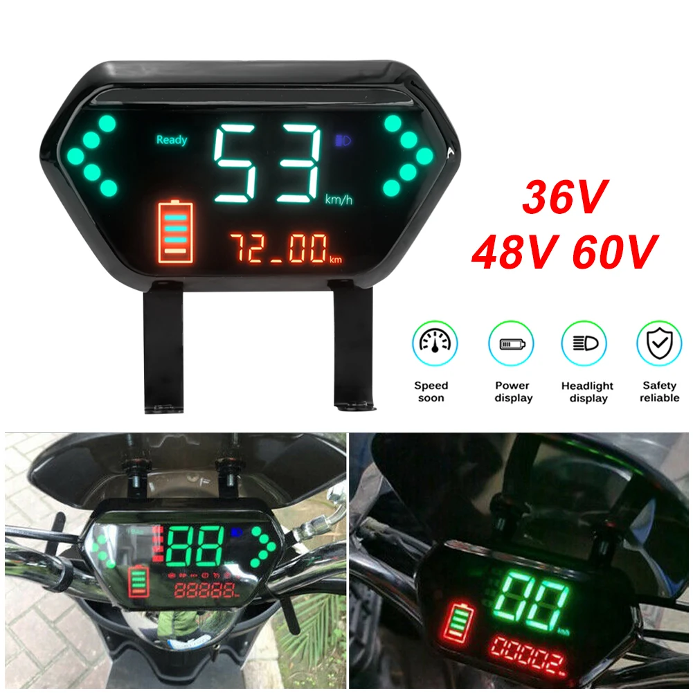 

36V 48V 60V Electric Bicycle LCD Display with Speedometer Odometer Battery Power Turn Signal Indicator 72V for Phase Controller