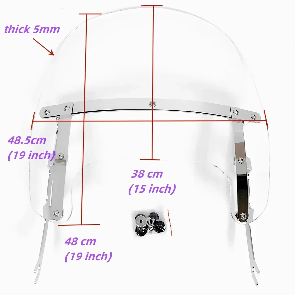 

Лобовое стекло мотоцикла для Harley Softail Fat boy 2018-2023, лобовое стекло, переднее лобовое стекло 15-19 дюймов