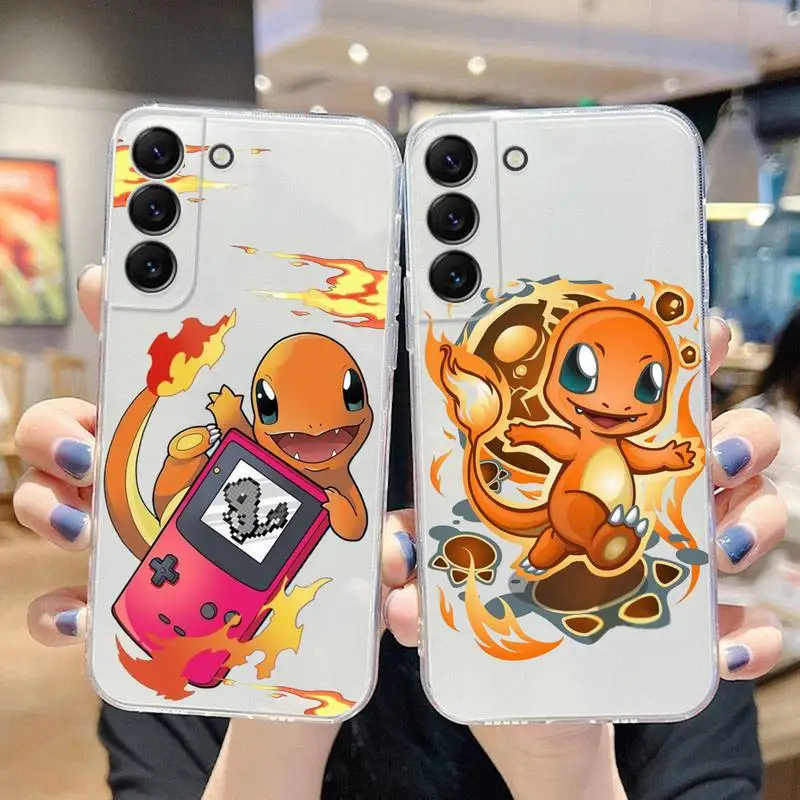 

Pokemon Charizard Charmander Phone Case For Samsung Galaxy S22 S21 Ultra S20 S30 FE S8 S9 S10 Plus Lite Soft Transparent Cover