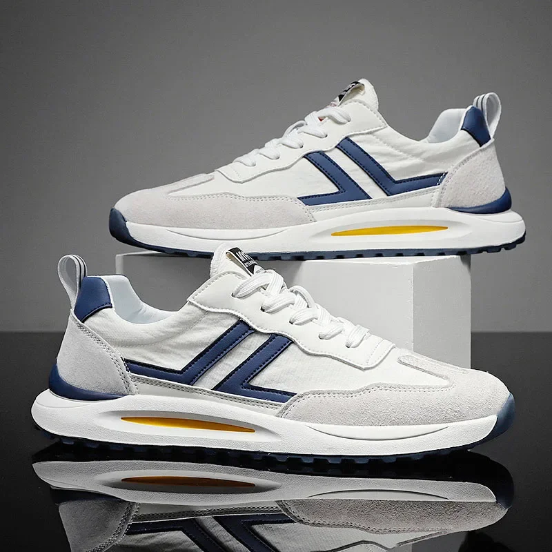 Мужские дышащие кроссовки повседневная спортивная обувь удобные полосатые