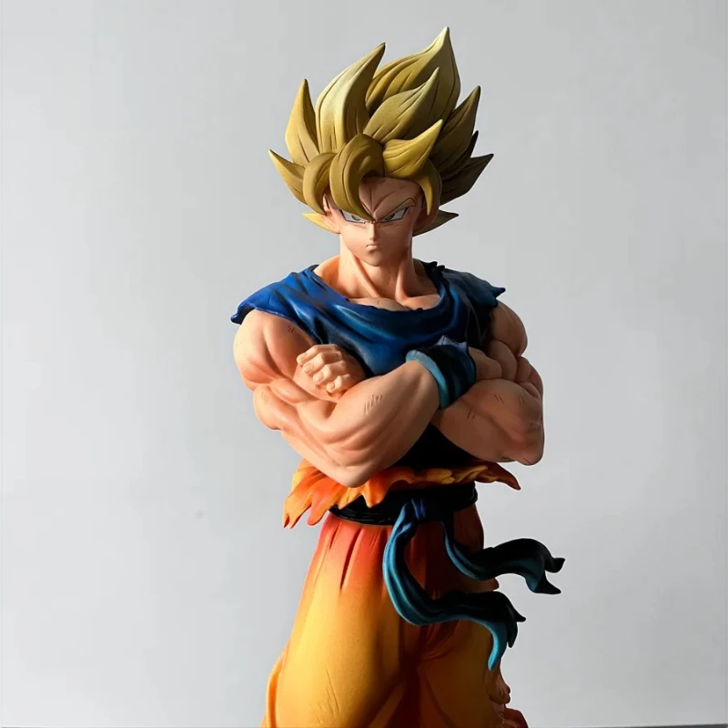 Фото В НАЛИЧИИ - Фигурка YJ 32 см/12,6 дюйма, Dragon Ball SSJ2 Гоку, аниме-фигурка Сон Гоку Супер Сайян 2, коллекционная модель, игрушка, подарок №2