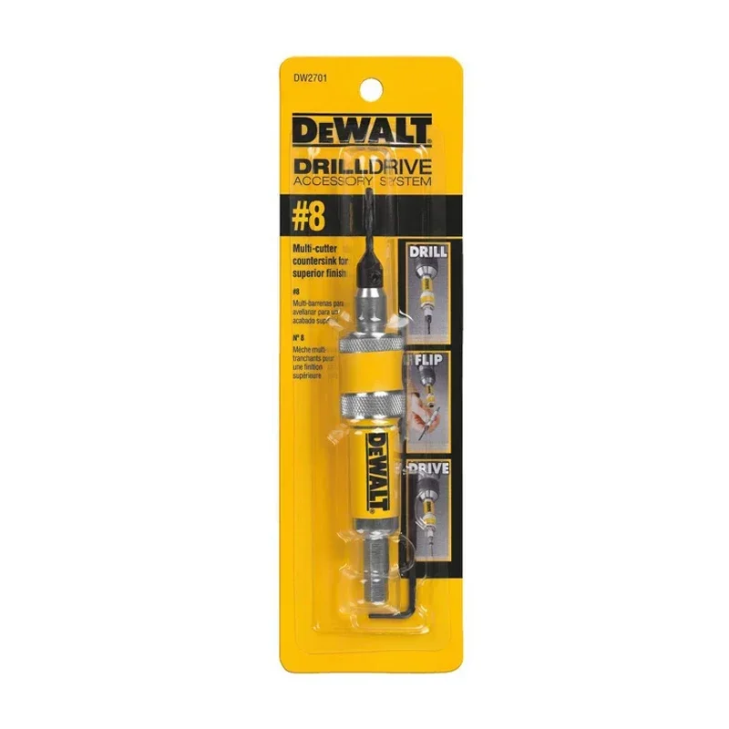 

Полный блок сверла DEWALT с откидным приводом # 6 # 8 # 10 DW2700 DW2701 DW2702 2 в 1, сверло по дереву с зенковкой, 6 мм, 8 мм, 10 мм, аксессуары