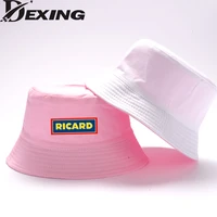 ricard bob reversible pink white bucket hats unisexe man women cotton ricard fisherman caps chapeau sun hat