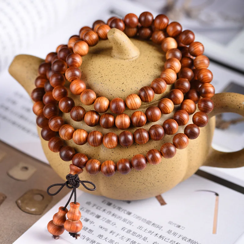 Taihang Chenhua Black Oil Cliff Кипарис Будда из бисера Ручная веревка Высокая красная