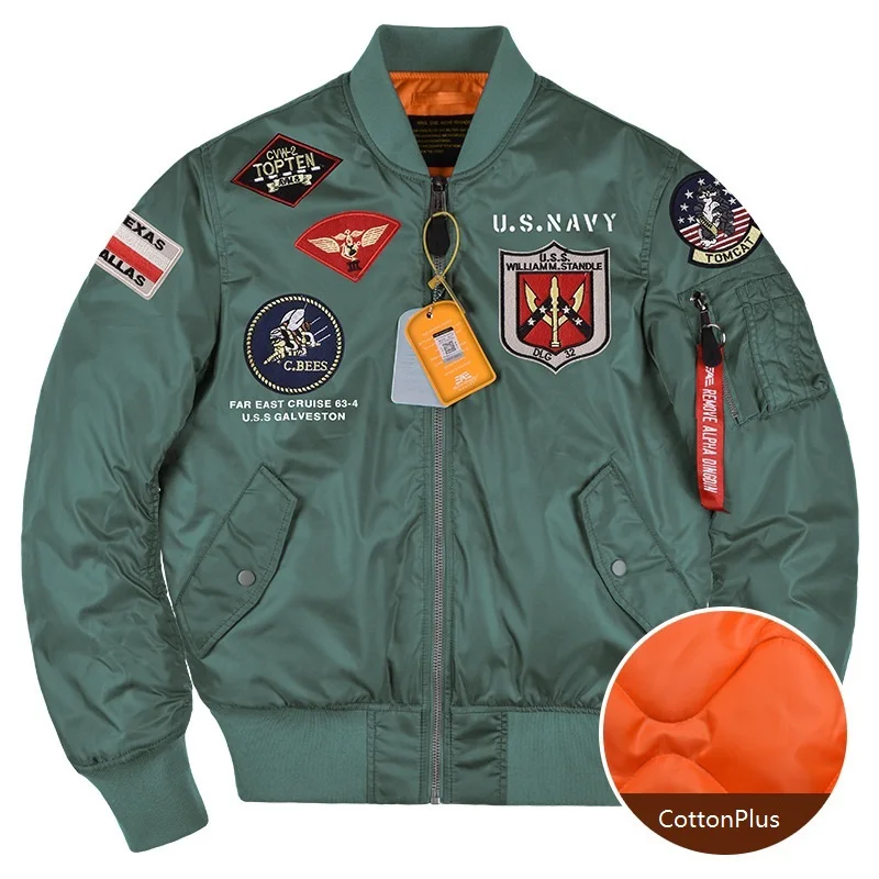 Новинка куртка-бомбер Alpha Martin на осень и зиму Мужская Утепленная армейская с