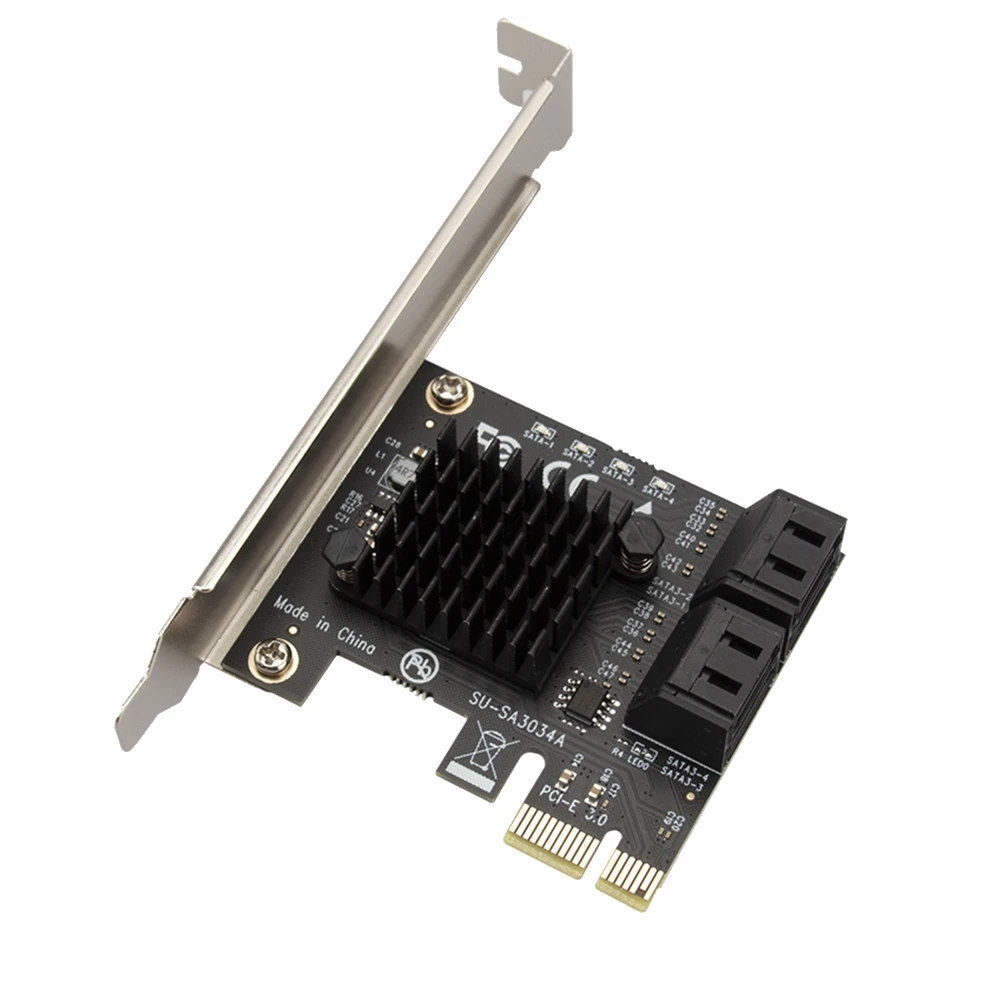 

PCIE 4 порта к SATA карта PCI-E 4X карты PCI Express к SATA 3,0 SATA III 6 Гбит/с PCIE X4 SSD Расширенный адаптер карта IPFS