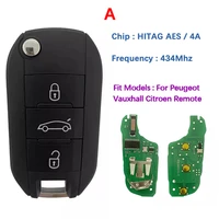 cn009050 replacement smart key for p eugeot 3008 expert 2017 2019 citroen huf8435 hitag aes 4a chip trunk and light button
