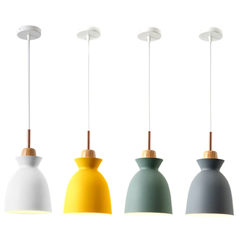 

Hot HG-Wooden Wrought Iron Single Head Chandelier American Country Modern Minimalist Living Room Home Lighting