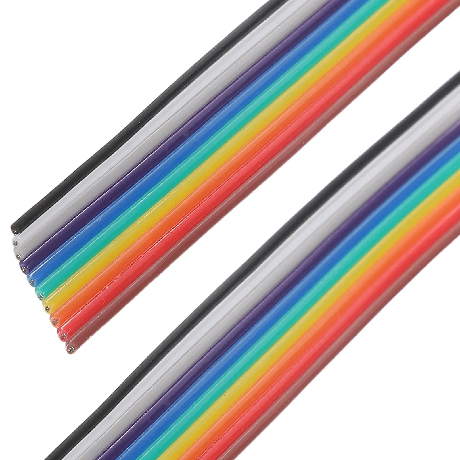 Фото Рулонный плоский ленточный кабель IDC 10P, шаг 2,54 мм, 28AWG, многопиновый, для промышленных электрических проектов, длинный, в рулоне №3