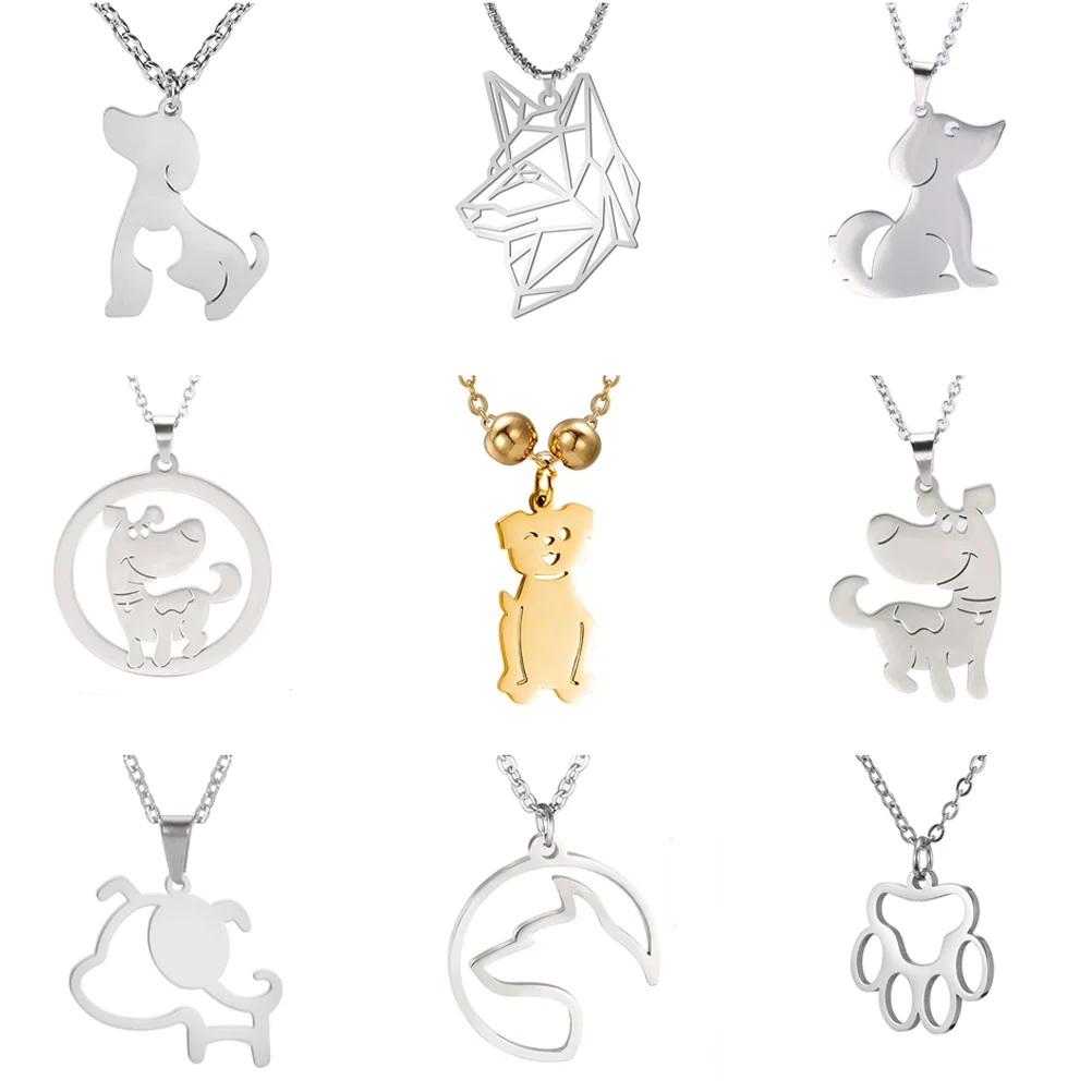 Teamer Paw ожерелье из нержавеющей стали для женщин кулон собаки милый щенок животное
