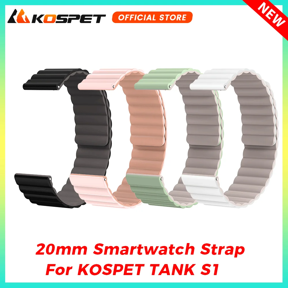 

20MM Magnetic Strap For KOSPET TANK S1 Smartwatch Silicone Watch Bracelet Quick Release Waterproof Fashion Wristband Men Women