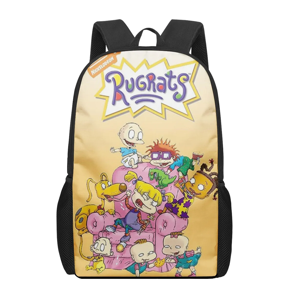 cartoon-Rugrat-funny School Bags For Boys Girls 3D Print School Backpacks Kids Bag Kindergarten Backpack Men Child Bookbag Mochi