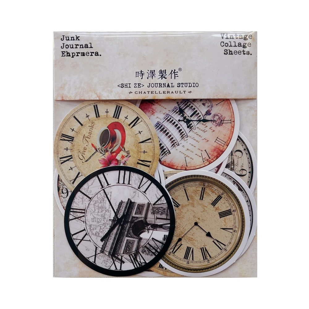

Винтажная табличка с циферблатом, иллюстрированные наклейки TN, дорожный журнал, крафт-бумага, карточки, скрапбукинг, рукоделие, дневник, декоративный альбом