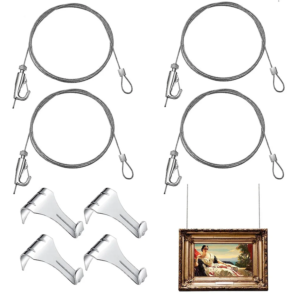 

Крючки с направляющими для картин и комплект для подвешивания включает шнур с петлей из нержавеющей стали, для настенных картин, выставок, товары для художественных галерей