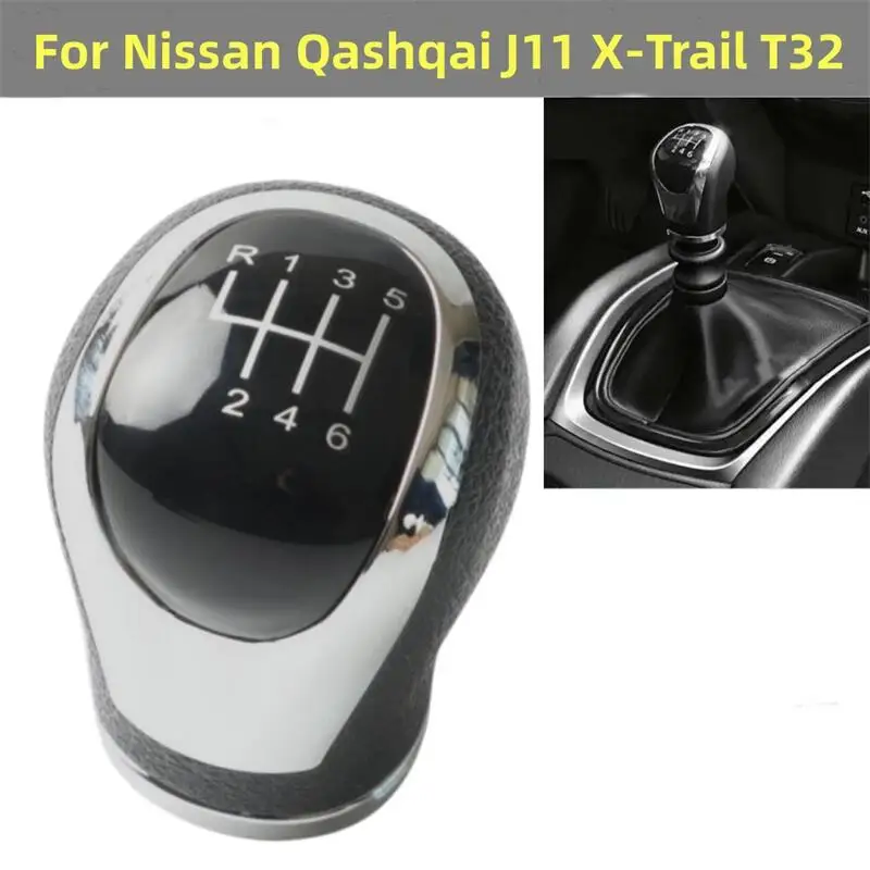 

6 Speed Manual Gear Shift Knob Lever Stick Pen Head Ball for Nissan Qashqai J11 X-Trail T32 2016-2017 Car styling Accessories