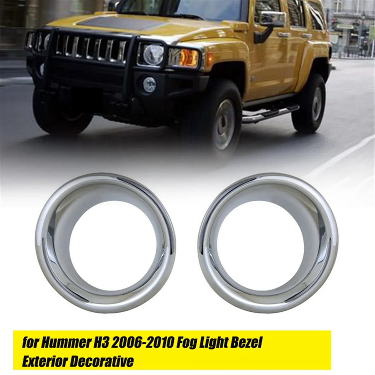 1 пара хромированные кольца для переднего бампера автомобиля Hummer H3 2006-2010 |