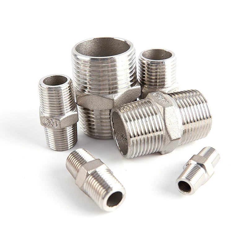 

1/8" 1/4" 3/8" 1/2" 3/4" 1" 1-1/4" 1-1/2" BSP Thread 304 Stainless Equal Diameter Double Head Pipe Fittings Garden Pipe Access