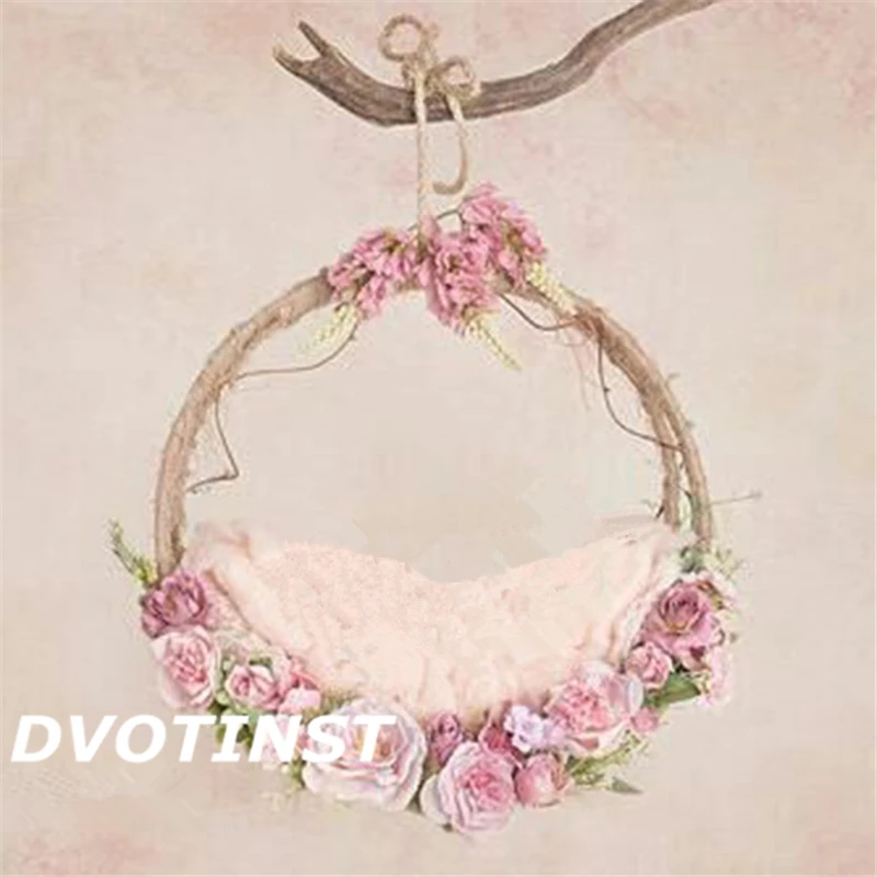 Реквизит для детской фотосъемки Dvotinst декоративная подвесная корзина с цветами