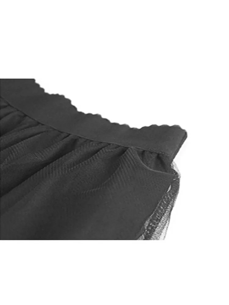 Женская плиссированная юбка-пачка с высокой талией черная Повседневная Длинная