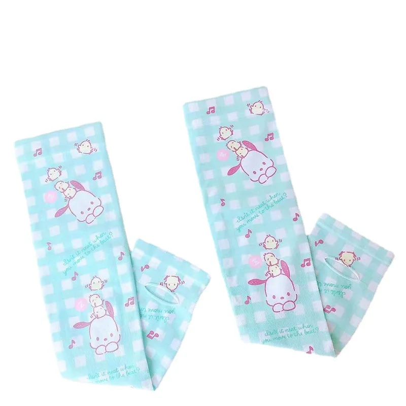 Милые летние тонкие солнцезащитные рукава Sanrio Melody Мультяшные нарукавники для