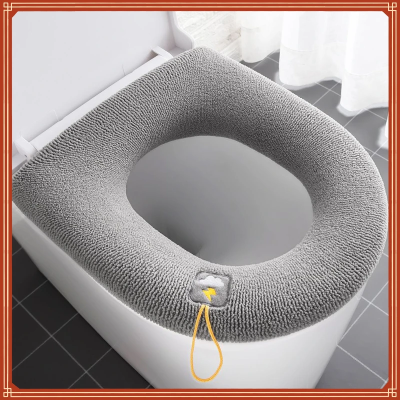 

Toilet Seat Cover Pumpkin Pattern Closestool Mat Soft Warm Toilet Seat Cushion Bathroom Toilet Lid Accessories