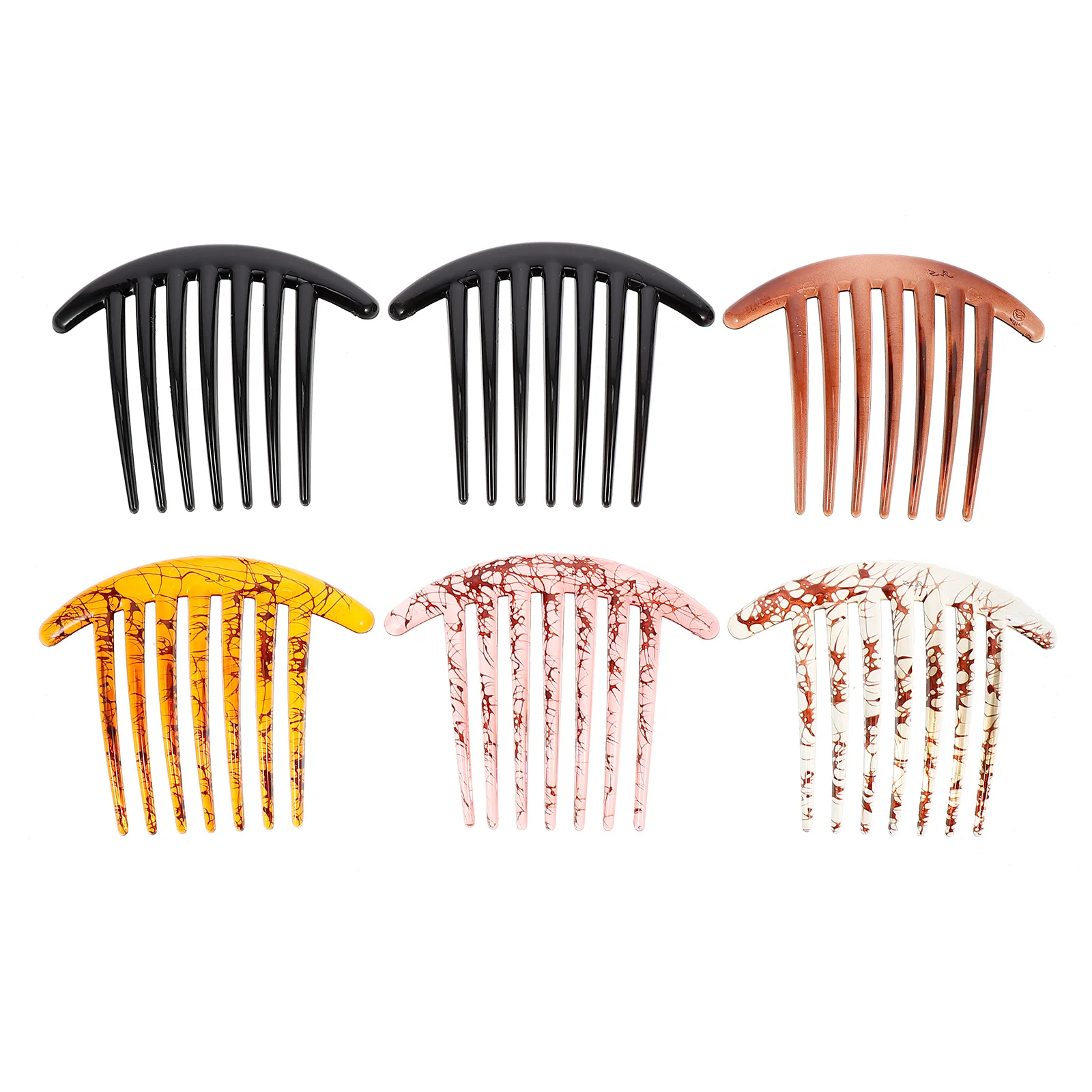 

6pcs Fashion Hair Comb Resin Headpiece Durable Hair Accessories Hair Comb(Random Color)