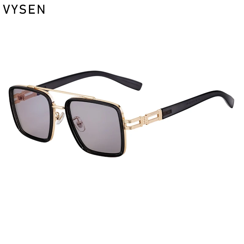 Квадратные металлические солнцезащитные очки в стиле ретро для мужчин 2024