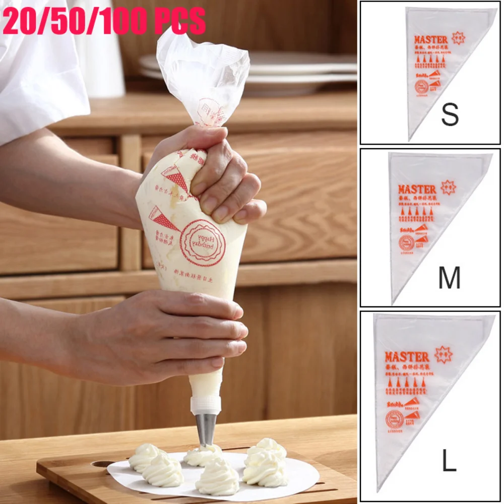 

20/50/100 PCS Disposable Pastry Bags Cake Cream Manga Pastelera Decoration Kitchen Icing Preparation Bags Cup Baking Cake Tools