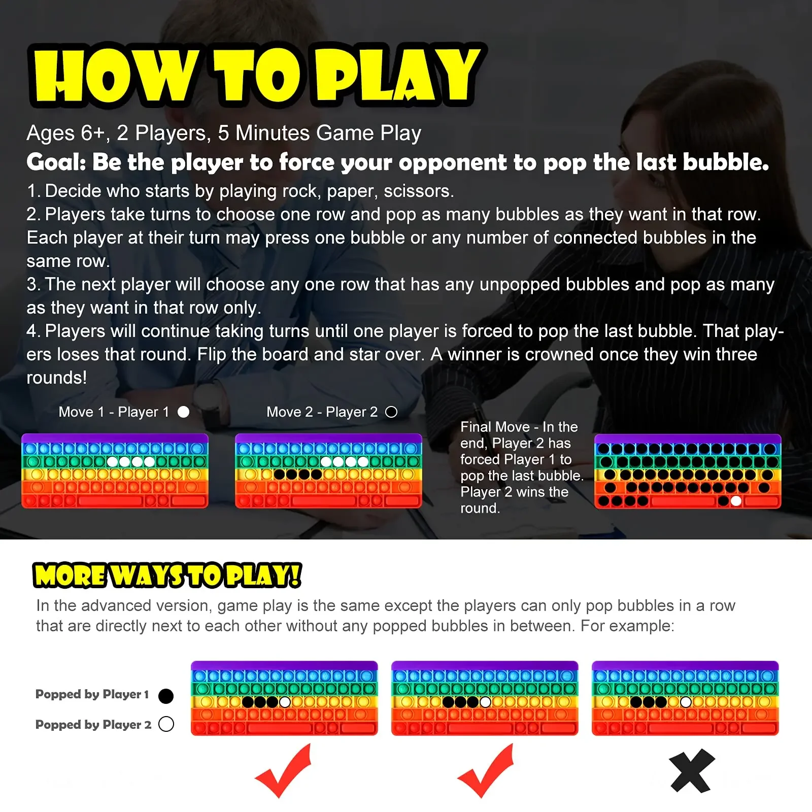Радуга Quick Push Bubble Клавиатура Непоседа Сенсорные игрушки для детей Тревога Снятие