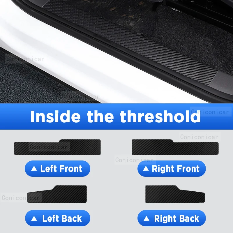 

Для JETTA VS5 2022-2025 Авто задняя дверь, защита на порог, педаль из углеродного волокна, текстура, аксессуары, кожаный Стайлинг, автомобильная наклейка, отделка