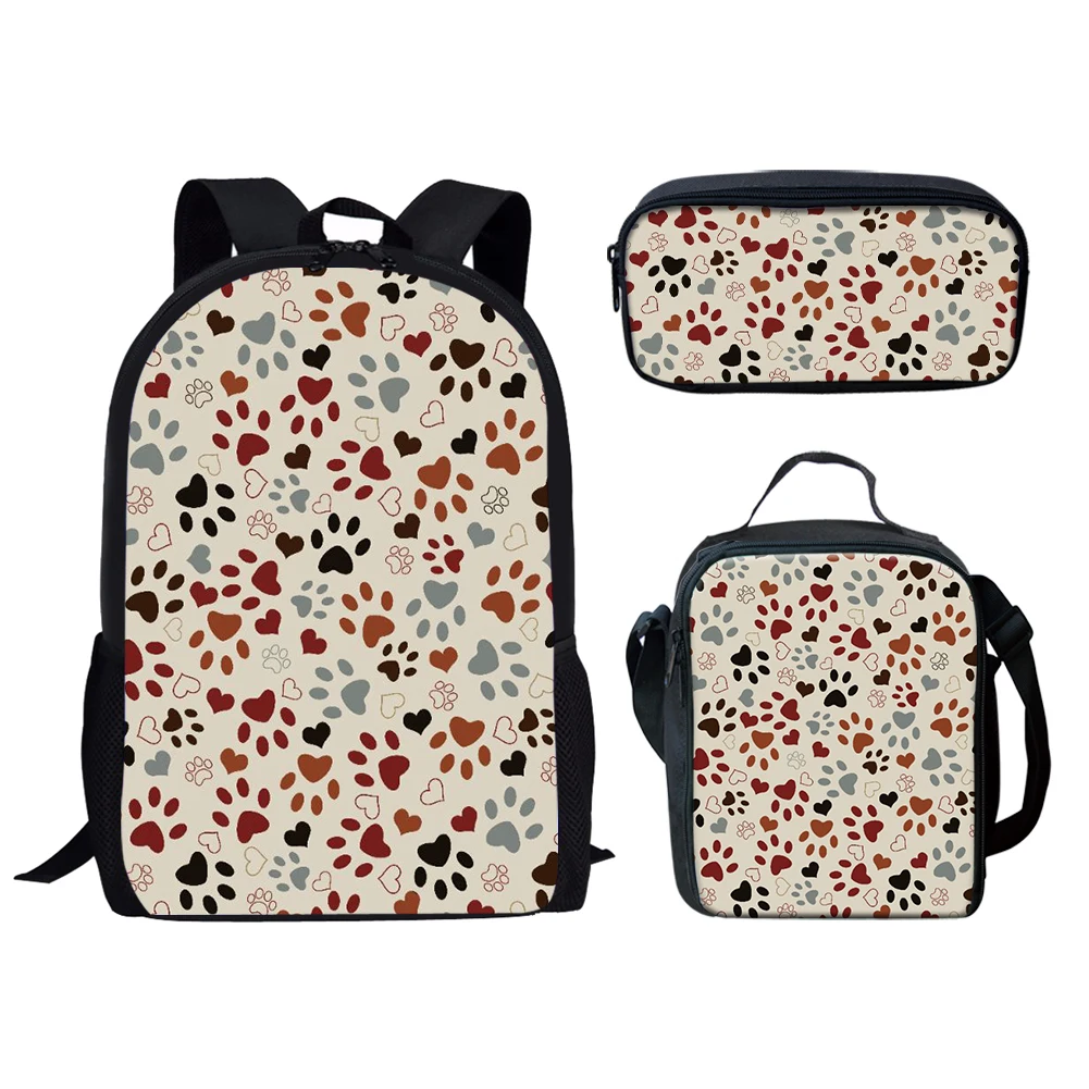 Школьная сумка с мультяшным принтом лапы 3 шт./компл. студенческая для книг в