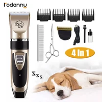 rodanny 4in1 dog hair clipper usb rechargeable electric dog grooming kit mute pet cutting machine