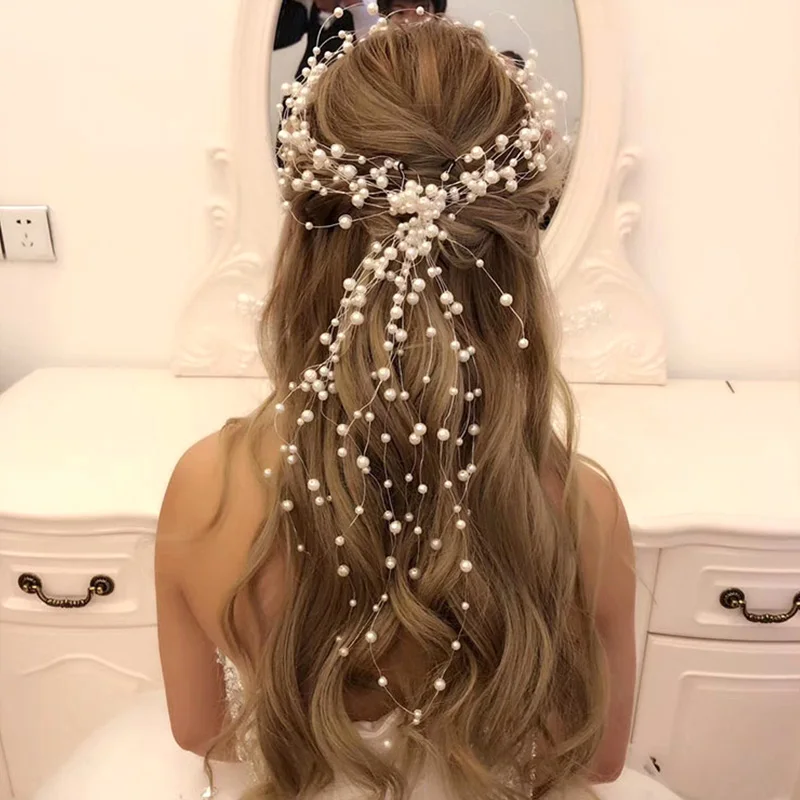 

Bridal Wedding Hair Accessories Crystal Tiaras Hairbands Hairpins Pearl Headbands Girls Headpiece Women Hairstyles Designs Tools