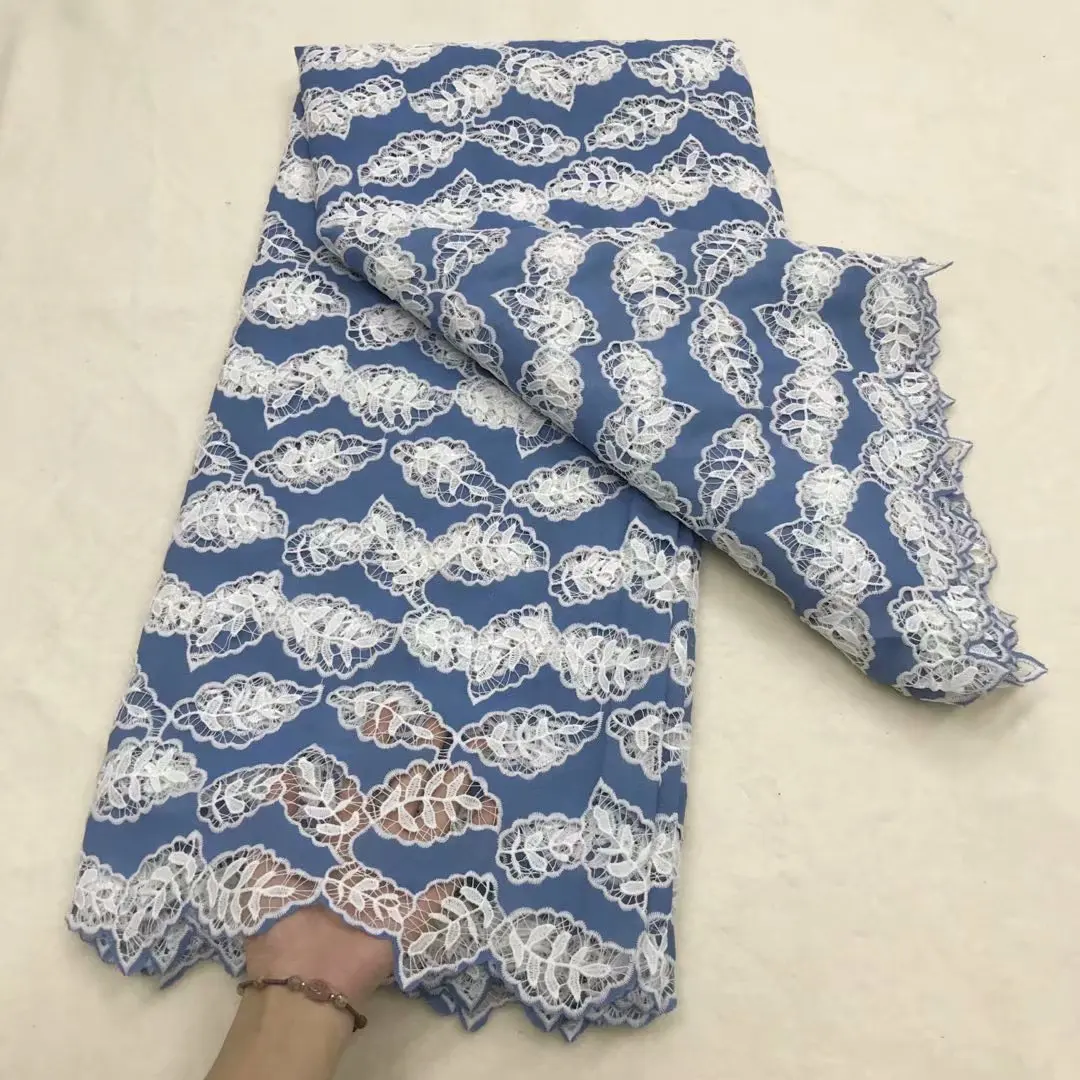 

By the yard African Fabrics Embroidery Cord Lace for Wedding Dress Sewing Embroidery Guipur laces for Nigerian party 2022 EJYG01