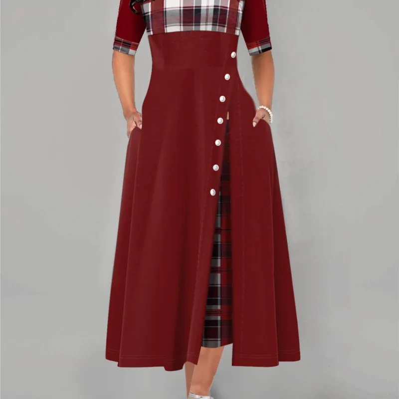 SUSOLA 4xl 5xl женские элегантные длинные клетчатые вечерние платья с принтом