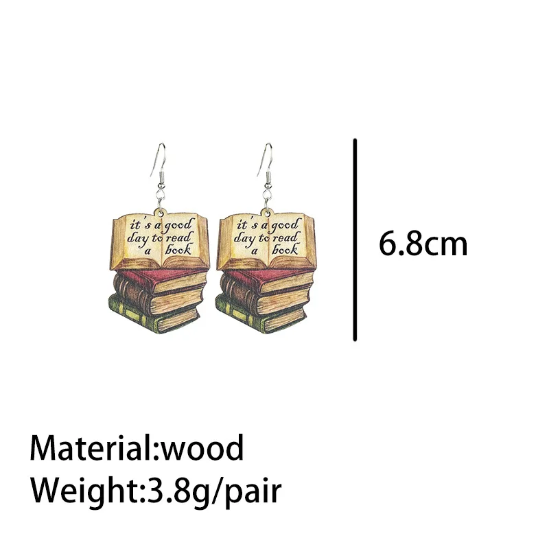 Новые ретро-серьги для чтения девочек любовь книги минималистичный темперамент