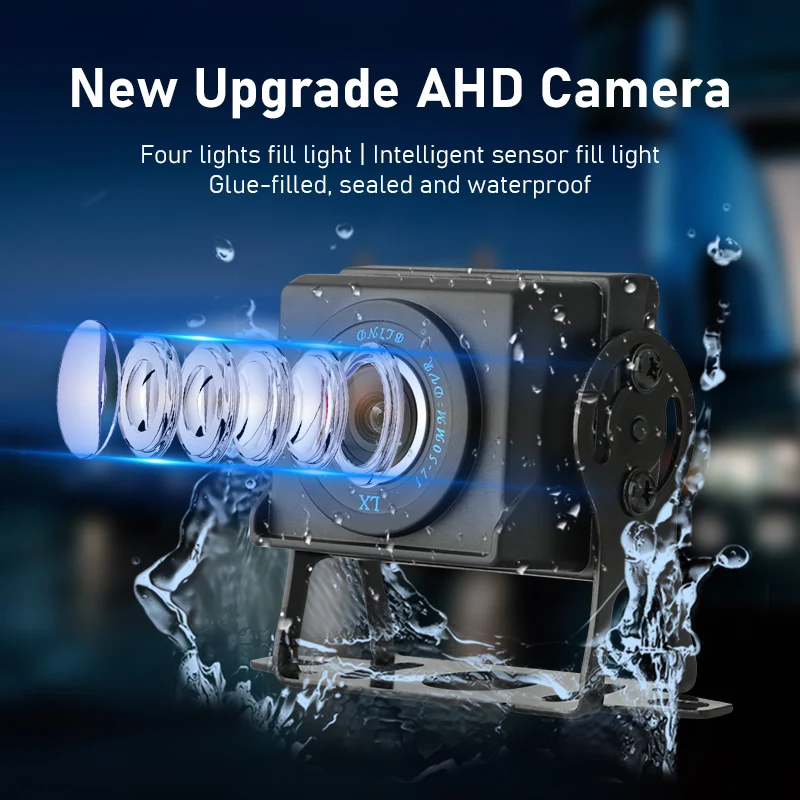 $63.83 Jansite 7 inch AHD 1080P Car Monitor rear view camera Aviation head Waterproof 4 pin Camera Harvester truck 12-24V Reverse image