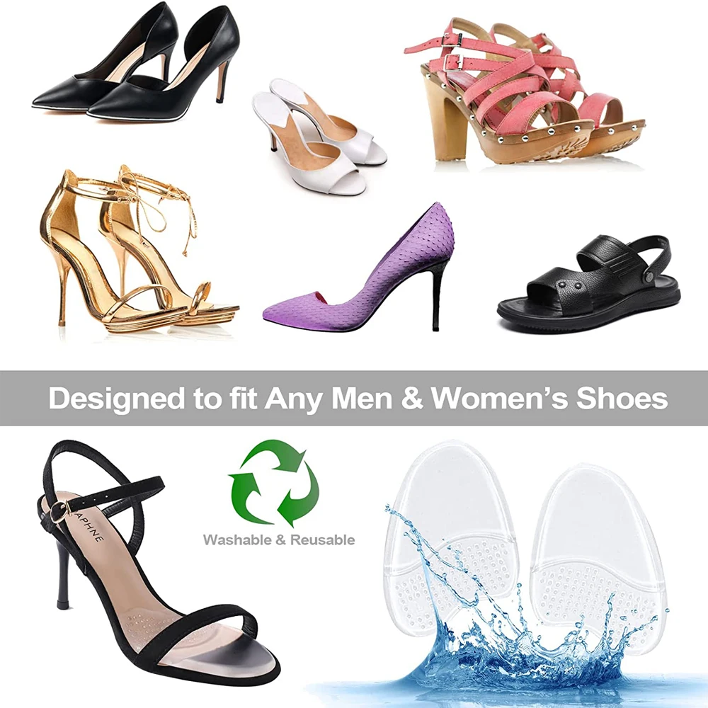 Silicone Half Insoles for Shoes Women High Heels Sandals Forefoot Insert Metatarsal Foot Pads Gel Insoles Non-slip Feet Cushion