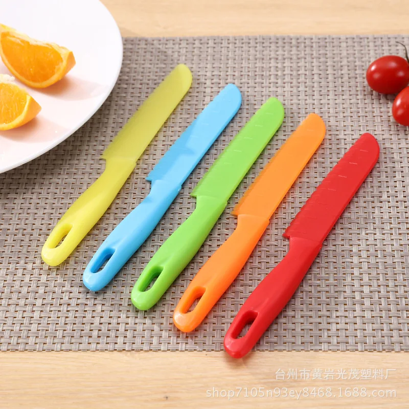 

Sawtooth Cutter Plastic Fruit Knife Safe Kitchen Knife Kids Chef For Bread Lettuce Toddler Cooking Knives Children Paring Knives