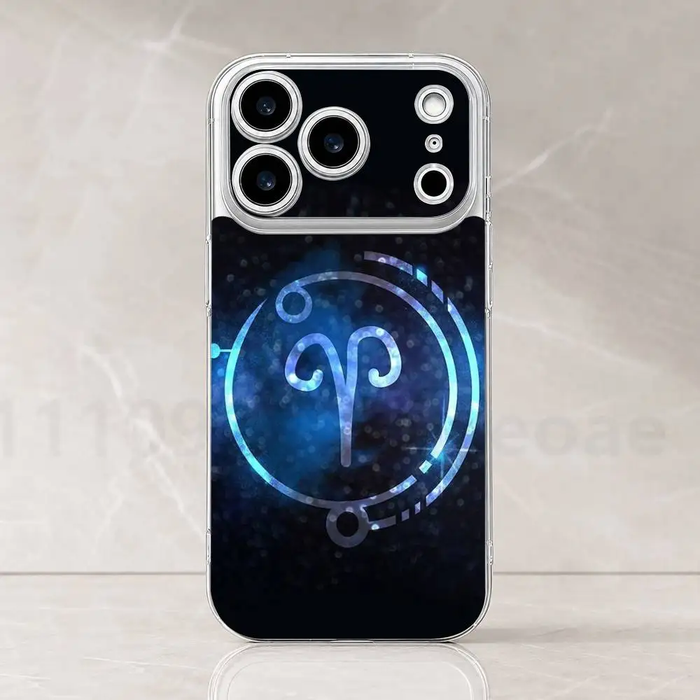 Чехол для телефона с 12 знаками зодиака (Овен) для iPhone 17, 16, 15, 11, 12, 13, 14 Plus, 15 Pro Max, Pro, 16e, ультратонкий прозрачный чехол из ТПУ (art.: 3920dbabd57ee) - 3920dbabd57ee
