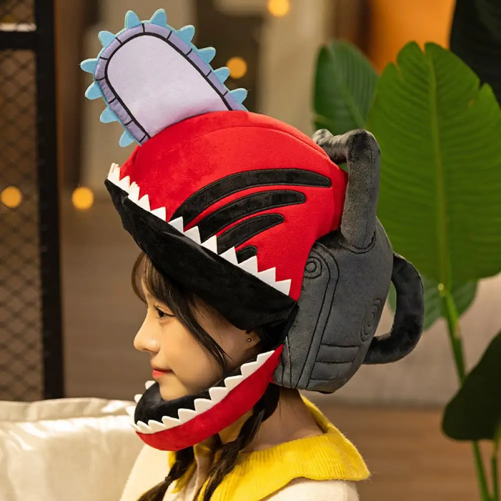 

Kawaii аниме бензопила мужской шлем покита Косплей плюшевая шляпа мультяшная фигурка кукла головной убор маскарад Хэллоуин костюм реквизит п...
