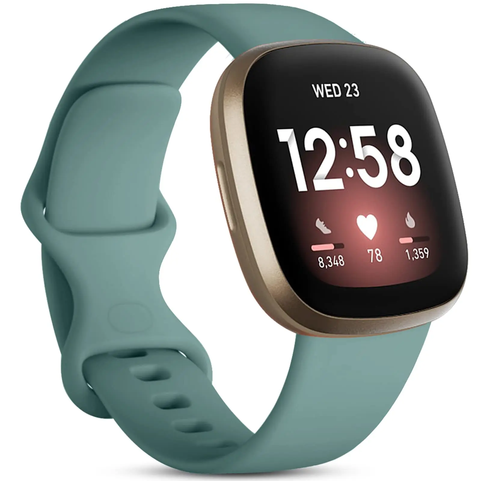 Мягкий ремешок для часов из ТПУ Fitbit Versa 3/4 и Sense/Sense 2 металлическая застежка-кнопка