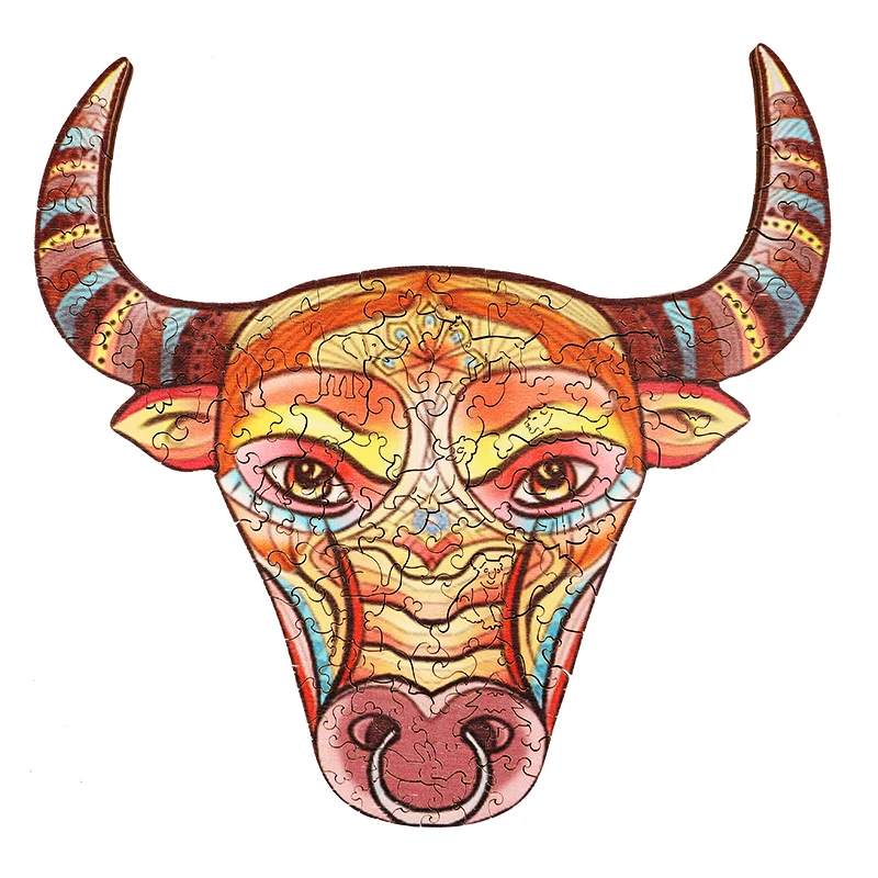 

Medium Difficulty Wooden Puzzle Adult Unique Cow Shape Puzzle 3d Wooden Puzzle Toys Educational Toy Gift for Children