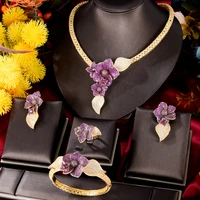 soramoore original dubai exclusive high quality luxury full cubic zirconia jewelry 4pcs set female elegant jewelry accessories