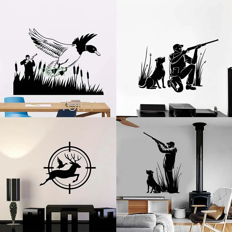 Охотничья Настенная Наклейка охотничье ружье утка виниловая фотография