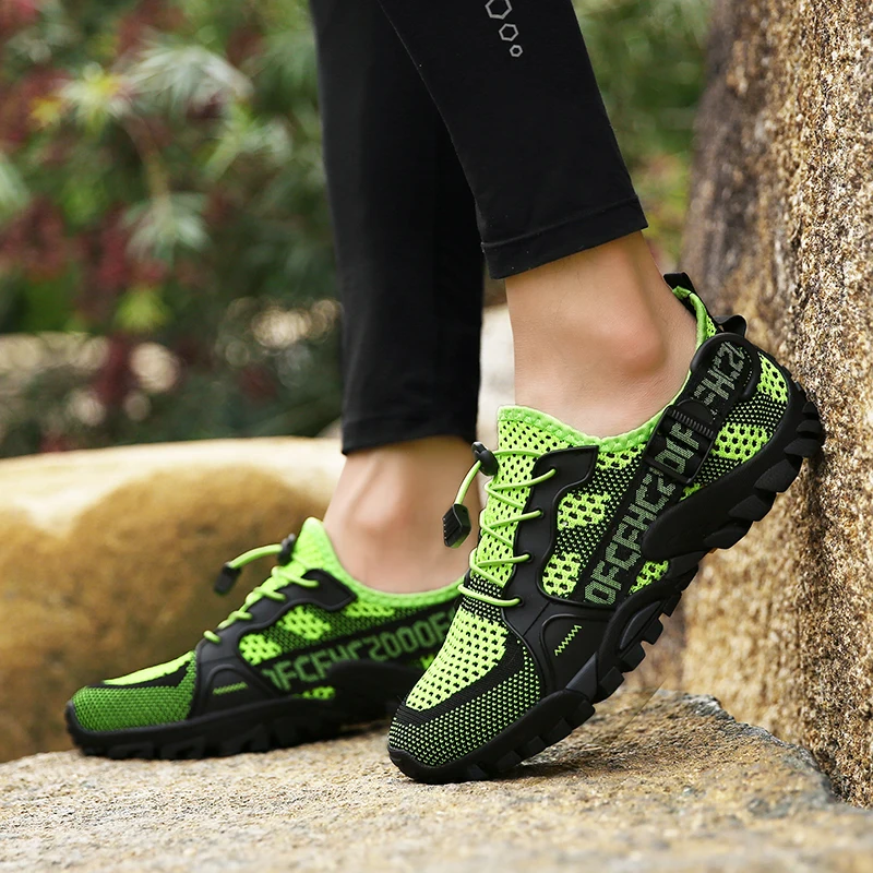 Men Women Trekking Hiking Shoes Summer Mesh Breathable Men Sneakers Outdoor Trail Climbing Sports Shoes Size 36-47
