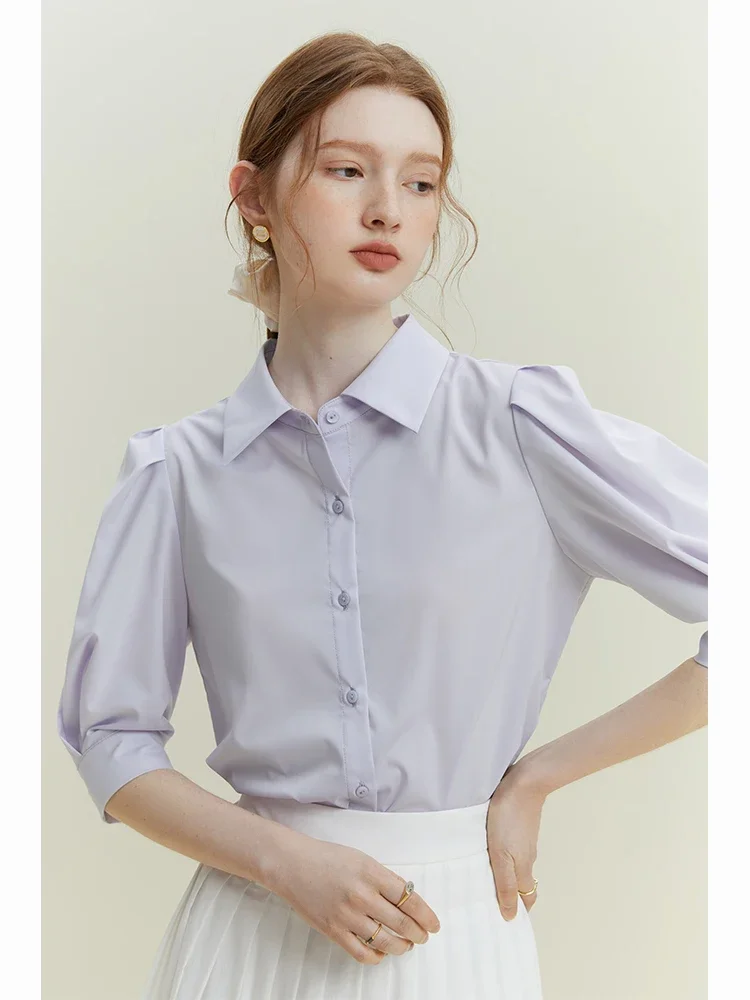 Блузка женская двухцветная с лацканами во французском стиле